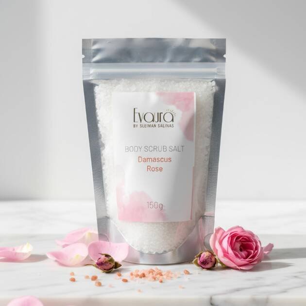 Natural salt scrub with Damascus rose